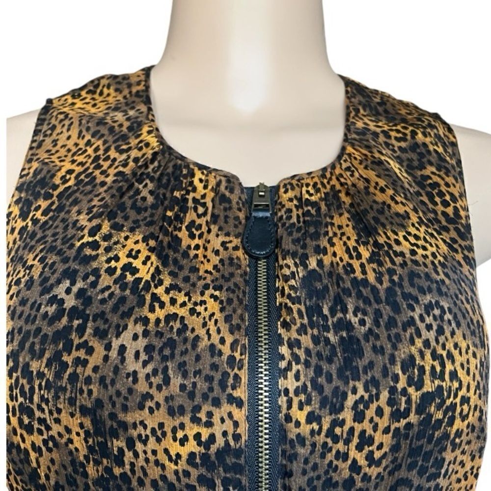 Burberry Brit Leopard Print Mulberry Silk Front Zip Dress - Picture 5 of 10